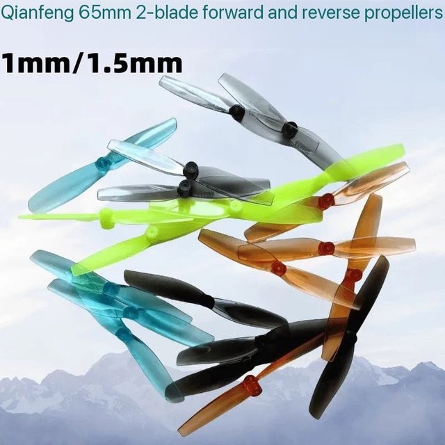 Qianfeng Zweiblattpropeller, 4 Paar, 65 mm, 2,5 Zoll, Modellflugzeug, Hohlbecher-Mini-Quadcopter, vorne und hinten - Bild 1