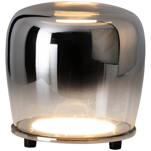 Näve LED Tischleuchte Smoky in Chrom und Transparent mit Leuchtmittel, Höhe: 33 cm, Durchmesser: 18 cm - Bild 2