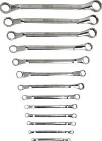 KS Tools Doppel-Ringschlüssel-Satz aus Edelstahl, gekröpft, 13-teilig, Silber - Bild 1