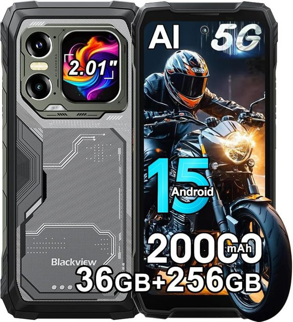 Blackview XPLORE 1 5G Smartphone Schwarz mit 256 GB Speicher, 36 GB RAM, 20000mAh Akku und 6,78 Zoll Display - Bild 1