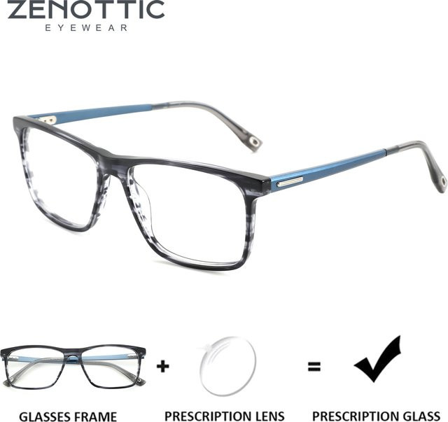 ZENOTTIC Korrektionsbrille, quadratisch, Acetat, Herren, Vollrand - Bild 1