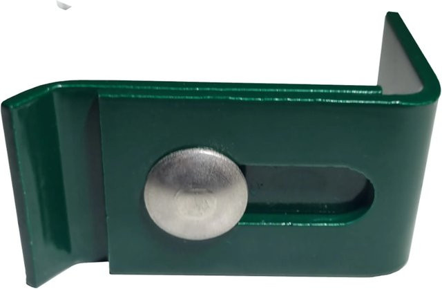 Zaunanschlusswinkel für Doppelstabzaun in Moosgrün, oberflächenmontiert - Bild 1