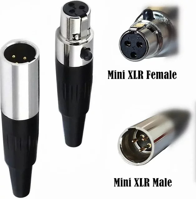BSN Mini-XLR-Adapter 3-polig mit Stecker und Buchse für Audio-Mikrofone zur Chassismontage - Bild 1