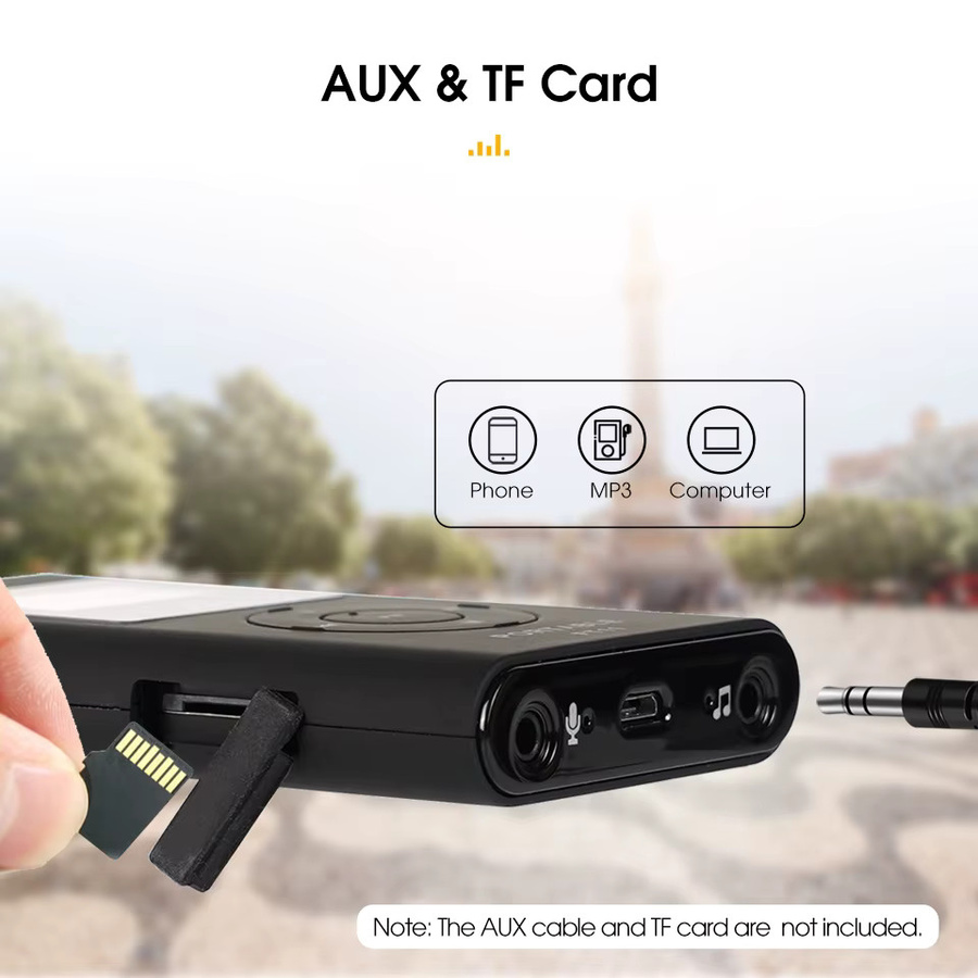 RETEKESS FT11 Kabelloser FM-Rundfunksender in Schwarz, Tragbarer MP3-Sender mit TF-Kartenslot und AUX-Eingang für Auto, Kirche oder Besprechungen - Bild 4