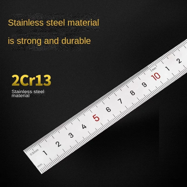 Deli Präzisionslineal aus Edelstahl in Silber, 15 cm bis 40 cm - Bild 1