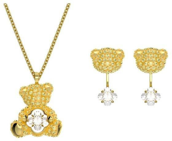 Swarovski Ohrring-Set und Halskette, Kristall, Zirkonia, Damen, beige - Bild 1