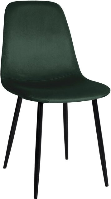 DELUKE Esszimmerstuhl MOVI in Grün aus Samt und Metall, H: 88 cm, B: 44 cm, T: 51 cm - Bild 1