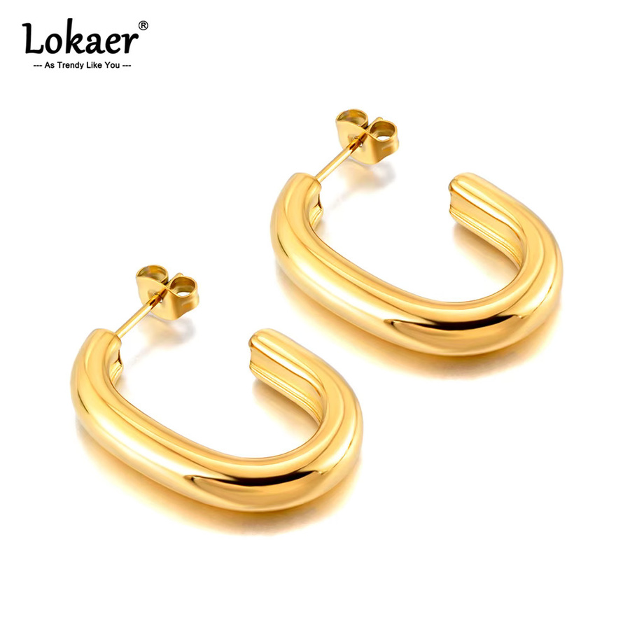 Lokaer Mode Creolen, Gold, Metall, Damen - Bild 1