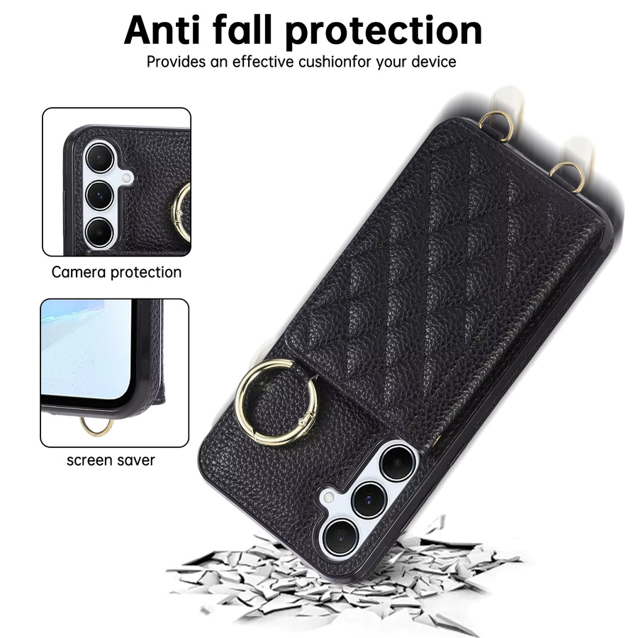 Umhängetasche und Brieftasche mit Handyhülle für Samsung Galaxy S25 Edge Ultra A56 A36 A25 A16 S24 S23 FE S22 Plus S21 S20 A06 A55 A54 inklusive Lanyard in Schwarz oder Weiß - Bild 3