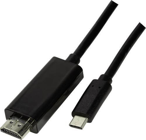 LogiLink USB-C auf HDMI Adapterkabel Schwarz, Länge: 1,80 m, Modell UA0329 - Bild 1