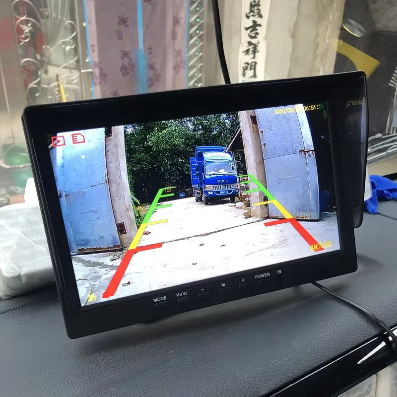 QXNY Rückfahrkamera Set mit 7-Zoll LCD-Farbmonitor, 12V/24V CVBS Rückfahtsystem für LKW, Bus, Wohnmobil und Anhänger, Schwarz - Bild 5