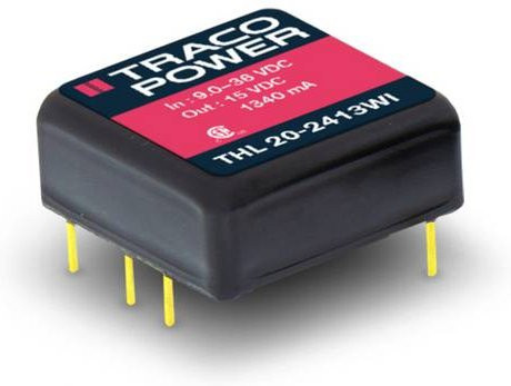 TracoPower THL 20-4822WI DC/DC-Wandler Print 48 V/DC zu 15 V/DC und -15 V/DC 835mA 20W Schwarz - Bild 1
