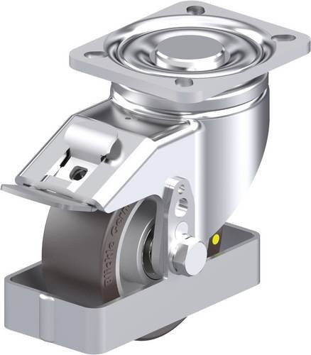 Blickle Stahlblech-Lenkrolle LH-ALST 100K-1-FI-AS-FS in Silber, Rad-Durchmesser: 100 mm, Tragfähigkeit (max.): 320 kg - Bild 1