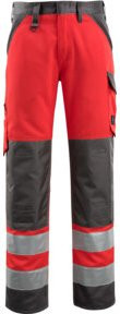 Mascot Arbeitshose Maitland hi-vis in Rot und Dunkelanthrazit Größe 46 nach EN ISO 20471 Klasse 2 - Bild 1