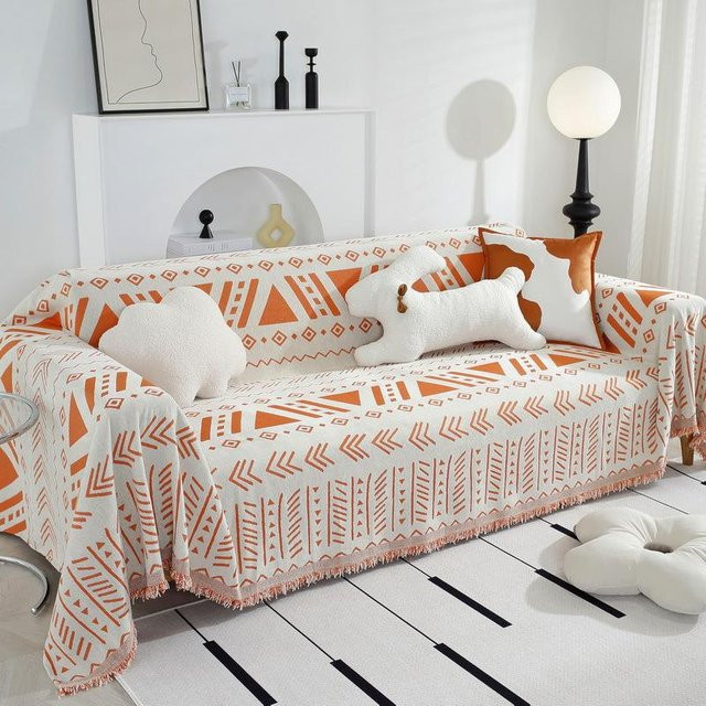 Super Six Chenille Sofabezug Universal für alle vier Jahreszeiten in Boho-Design, Breite: 180 cm, Tiefe: 130 cm - Bild 1