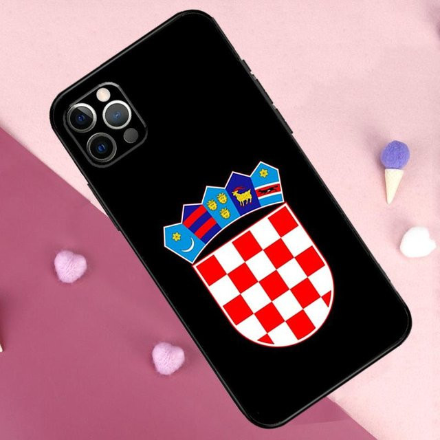 Kroatien Flagge Handyhülle von Binchi Health Electronics in Schwarz für iPhone Modelle - Bild 1