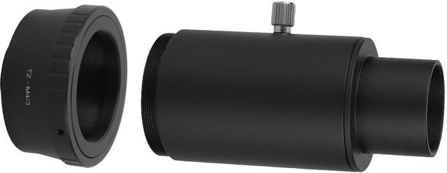 Koogeelife M43 Adapterring für astronomische Teleskope und Mikroskope mit 1,25 Zoll fester Verlängerungshülse und T2-M43 Anschluss, Schwarz - Bild 1
