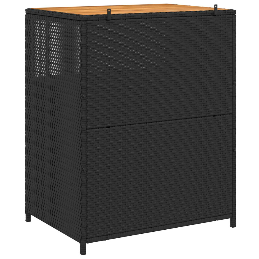 Schrank von VD Home Furnishing in Schwarz aus Akazienholz, Polyester und Poly-Rattan für Garten und Terrasse, B/T/H: 70 x 50 x 87 cm - Bild 4