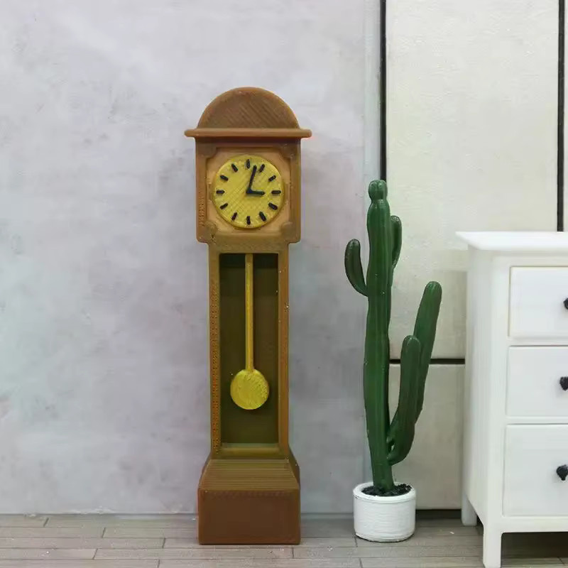 MYPANDA Puppenhaus-Möbelmodell Miniatur-Standuhr, Holz-Standuhr, Großvateruhr, Puppenhaus Mini Retro Standuhr Modell - Bild 2