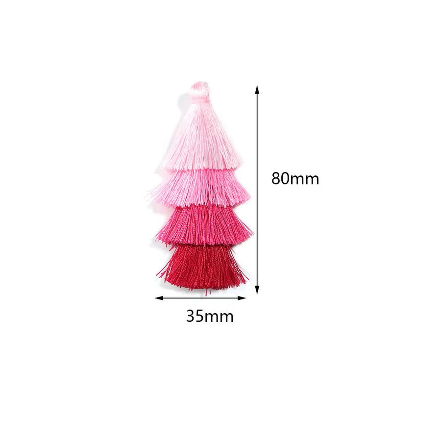 4 Stück Polyester-Seidenquasten in Blau und Multicolour, 4-lagige Charm-Quasten mit 80 mm Durchmesser für deine DIY-Bastelarbeiten, Vorhangdekoration, Taschen, Kleidung und Ohrring-Accessoires - Bild 2