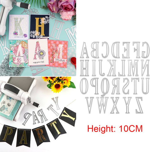 Metall Alphabet Set mit 26 Buchstaben für DIY Scrapbooking und Dekoration, Höhe: 10 cm - Bild 1