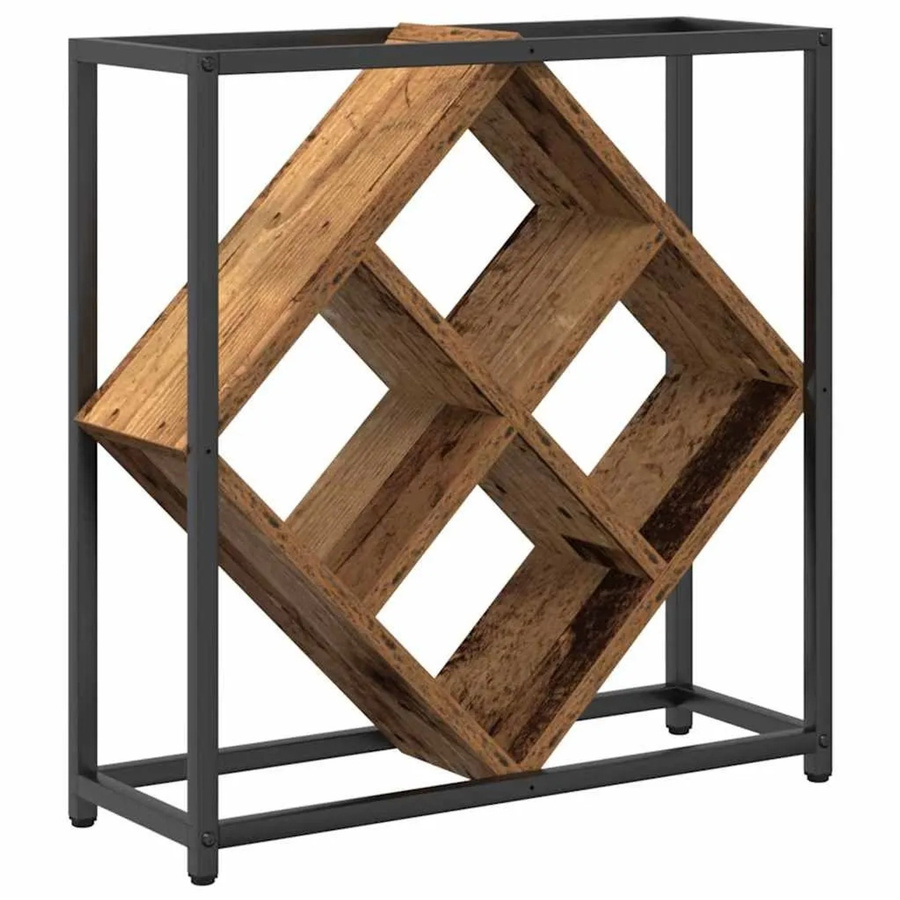 vidaXL Weinregal aus Altholz in Braun, B/T/H: 51 x 18 x 52,5 cm - Bild 2