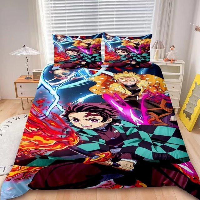 Demon Slayer Muichiro Tokito Anime Bettwäsche-Set mit 3D-Digitaldruck, Multicolor, B/H: 150 x 200 cm - Bild 1