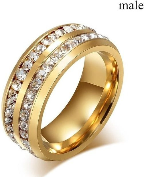 Wucifang Jewelry Paarring Edelstahl, Gold, Zirkonia, Unisex - Bild 1