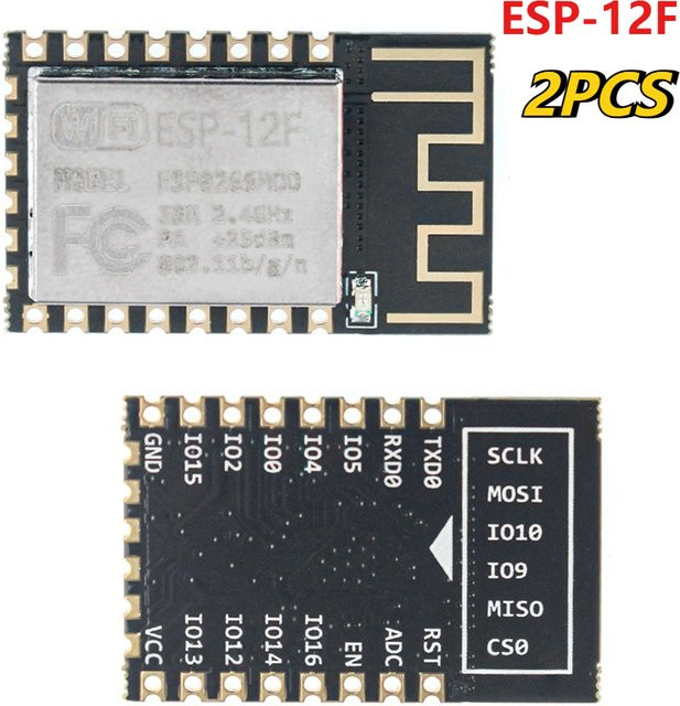 2er-Set ESP-12F ESP8266 Seriell zu WiFi Modul in Schwarz von YTDMEN - Bild 1
