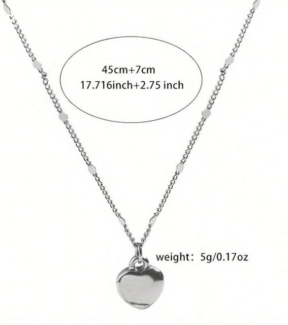 chenxiaogang Halskette, Zinklegierung, Silber, Damen - Bild 1