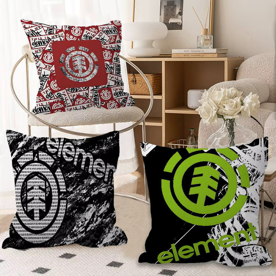 E-Element Skateboard Logo Kissenbezug für Sofa und Auto, quadratisch, 40 x 40 cm und 45 x 45 cm - Bild 2