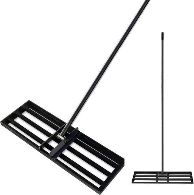 Robuster Rasen-Nivellierrechen in Schwarz für Boden, Sand und Topboden, Breite: 76,2 cm - Bild 1