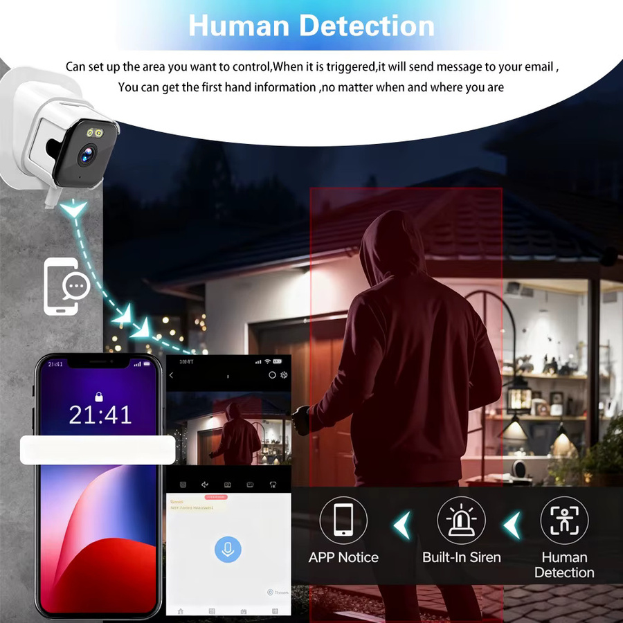 NINIVISION O-Kam Pro Mini-Fenster-IP-Kamera mit 5MP Auflösung, 5G und 2,4G WLAN, Menschliche Erkennung und Schwarzlicht-Nachtsicht, Weiß - Bild 5