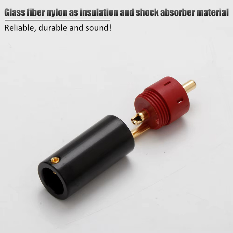 Preffair RCA-Stecker aus versilbertem Tellur-Kupfer in Sternform, 4 Stück, Farbe Silber - Bild 4