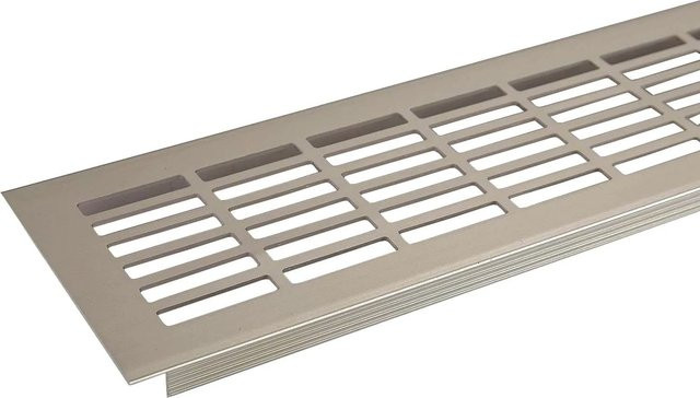 SO-TECH Lüftungsgitter Lochblech aus Aluminium in Edelstahloptik, Breite: 48 cm, Höhe: 8,1 cm - Bild 1