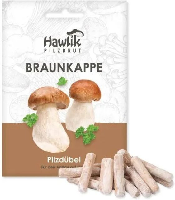 Hawlik Pilzbrut Myzel Dübelbrut Braunkappen für die Pilzzucht auf Strohballen im Gemüsegarten - Bild 1