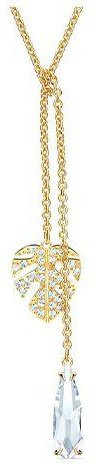 Swarovski Halskette, Tropisches Blatt Y-Kette, Weiß, Kristall, Damen - Bild 1