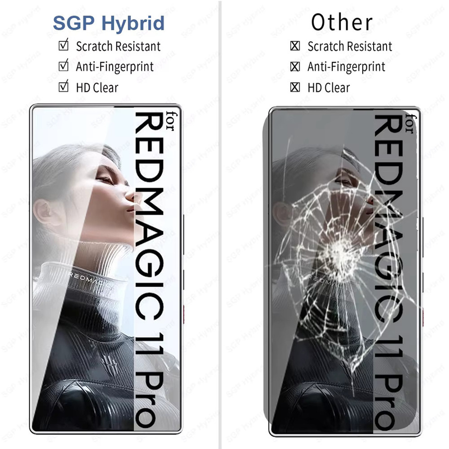 2er-Pack Gehärtetes Glas Displayschutzfolie für ZTE Nubia RedMagic 11 Pro Plus und Red Magic 11 Pro 5G, transparent - Bild 4