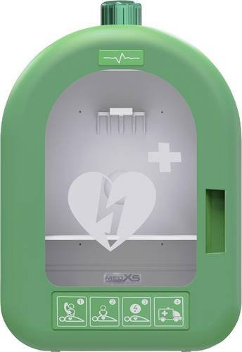 MEDX5 Universal AED-PVC-Innenwandkasten mit akustischem und optischem Alarm, grün, B/T/H: 36,0 x 16,0 x 50,0 cm - Bild 1