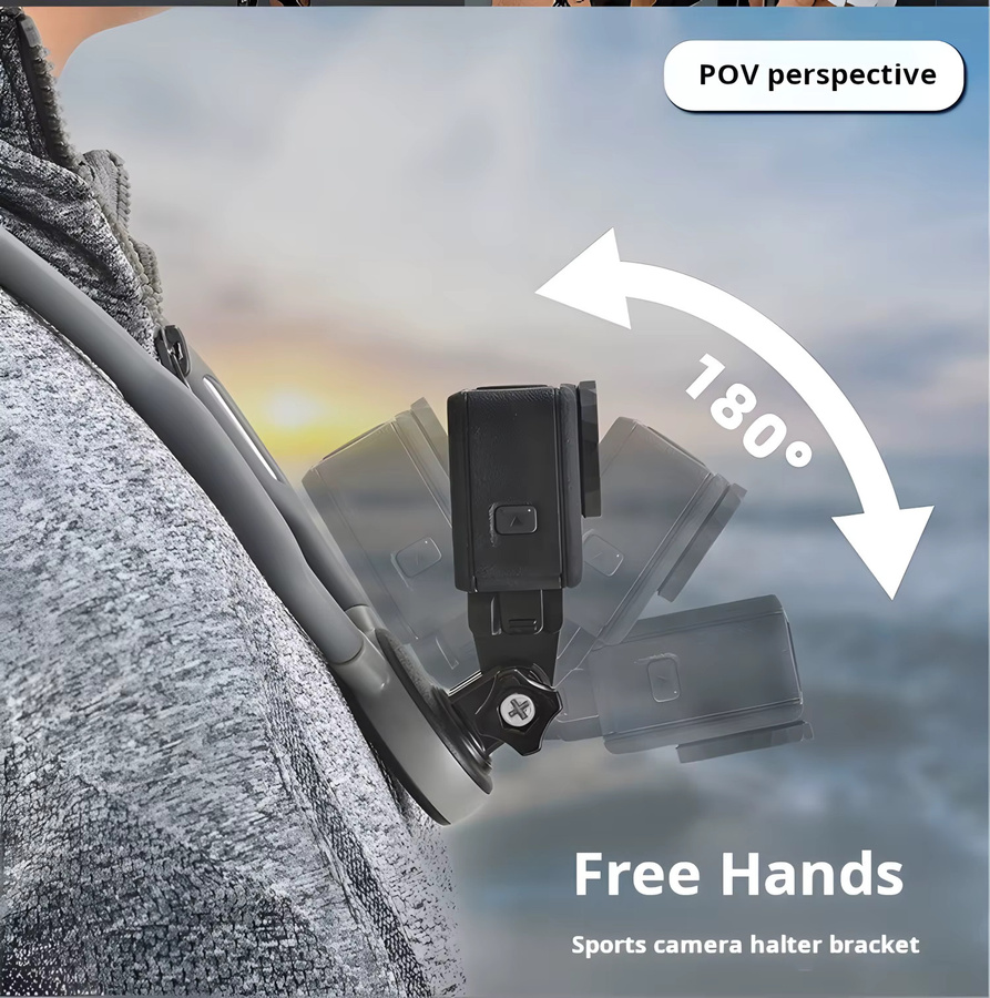 2-in-1 Halshalterung für Action-Kameras und Smartphones, universelles Zubehör für GoPro, Insta360 und DJI OSMO Action - Bild 3