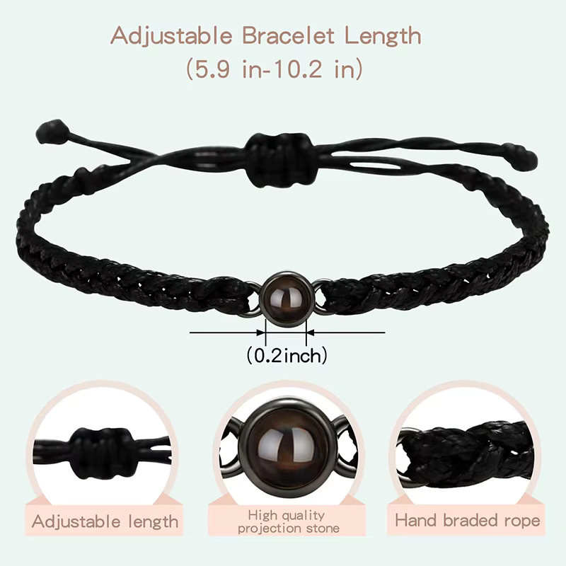 Personalisierte Armbänder mit Foto, Schwarz, Unisex - Bild 4