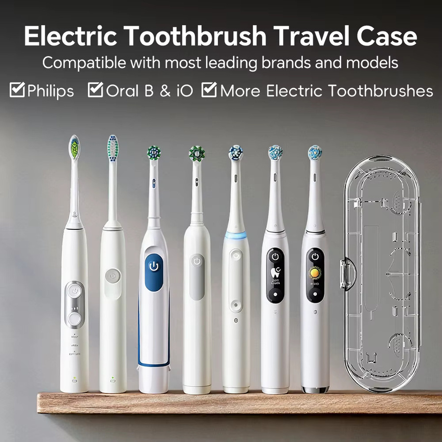 Zahnbürsten-Reisetasche, staubdichte Organizer-Box, kompatibel mit Oral B & Philips Sonicare - Bild 2
