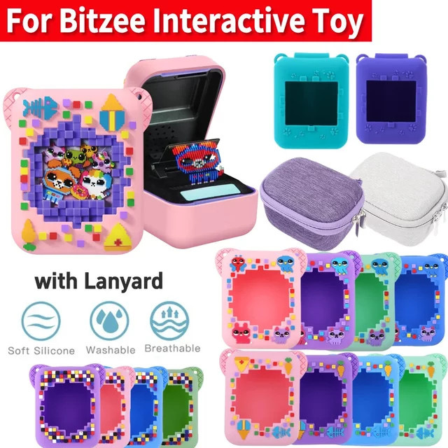 ALLOYSEED Silikon Schutzhülle für Bitzee Digital Pet Interaktives Virtuelles Spielzeug in Pink und Purple - Bild 1