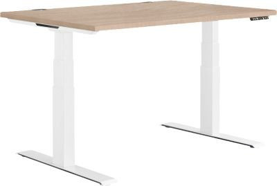Schäfer Shop Genius Schreibtisch MODENA FLEX, elektrisch höhenverstellbar, T-Fuß, Breite: 120 cm, Tiefe: 80 cm, Farbe: Eiche-Dekor/weiß - Bild 1