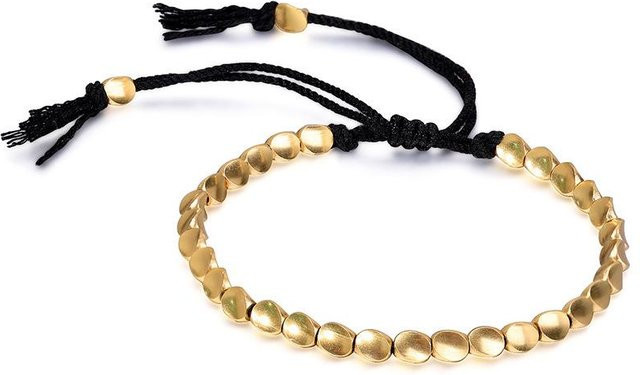 FashionFlair Damenarmband, geflochtenes Seil, Kupferperlen, Quaste, black - Bild 1