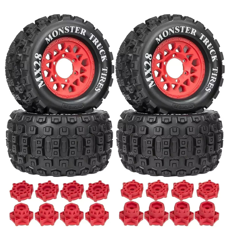 TIMEA Monster Stunt Truck-Reifen, 4-teiliges Set, 1:10, 128 mm, 12 mm und 14 mm Sechskant - Bild 3