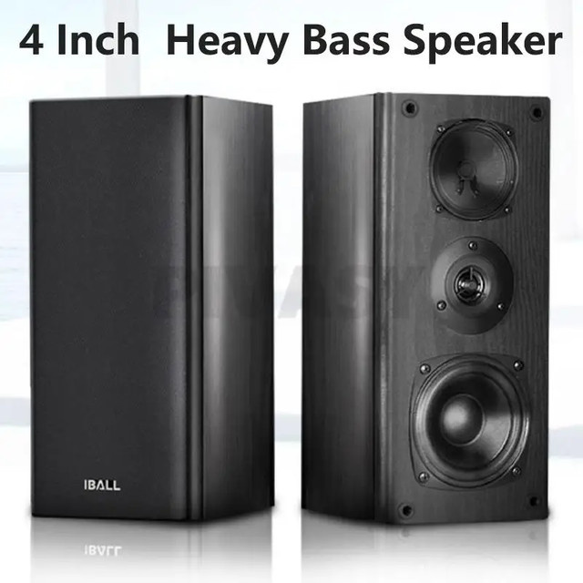 Branwish Passive HiFi Bücherregal Lautsprecher Set, 60 W, 3-Wege Surround Sound, Schwarz - Bild 1