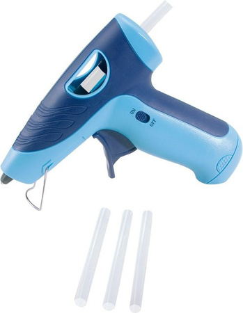 PEBARO Akku-Heißklebepistole für 7mm Klebesticks in Blau und Transparent