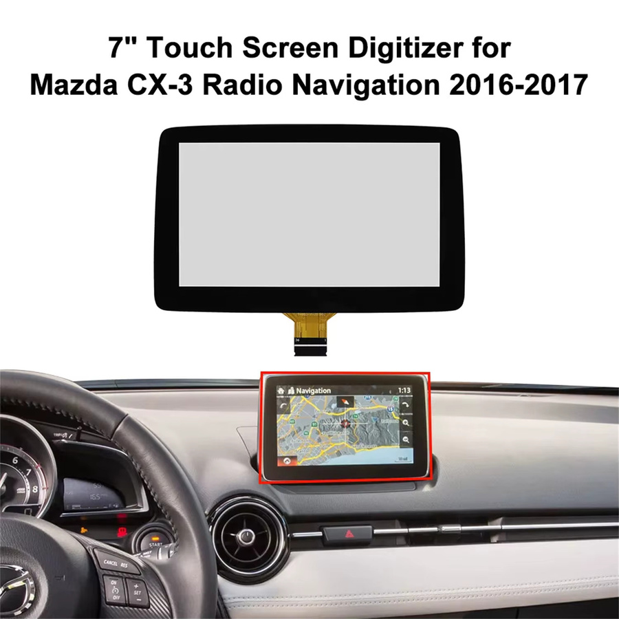 SINOCMP 7-Zoll-Touchscreen-Digitizer TM070RDZ38 in Schwarz für Mazda 3 CX-3 MX-5 Radio-Navigation 2014-2019 - Bild 2