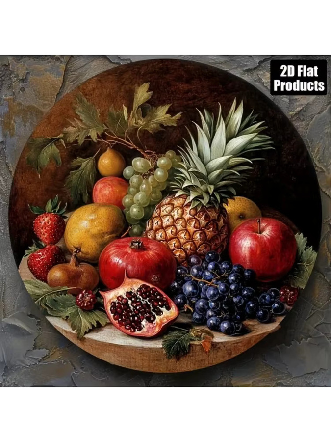 Rundes Dekor mit Fruchtmotiv von HELLOYOUNG in Multicolour, Durchmesser: 20 cm - Bild 3